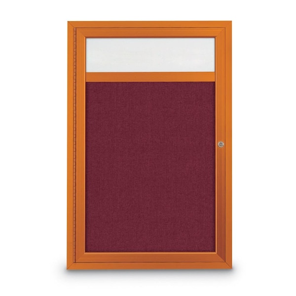 Slim Enclosed Corkboard, 30"x30", Bronze Alum Frame/Cork